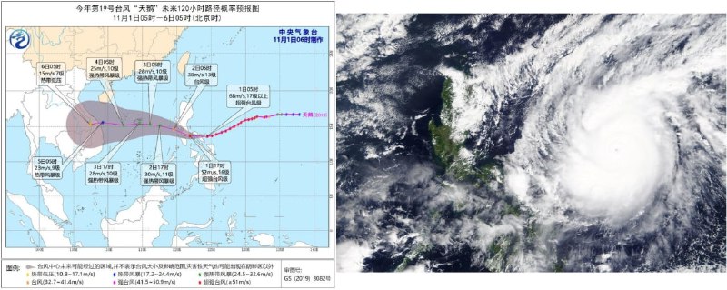 今年第19号台风“天鹅”于周日登陆菲律宾，带来“灾难性狂风”